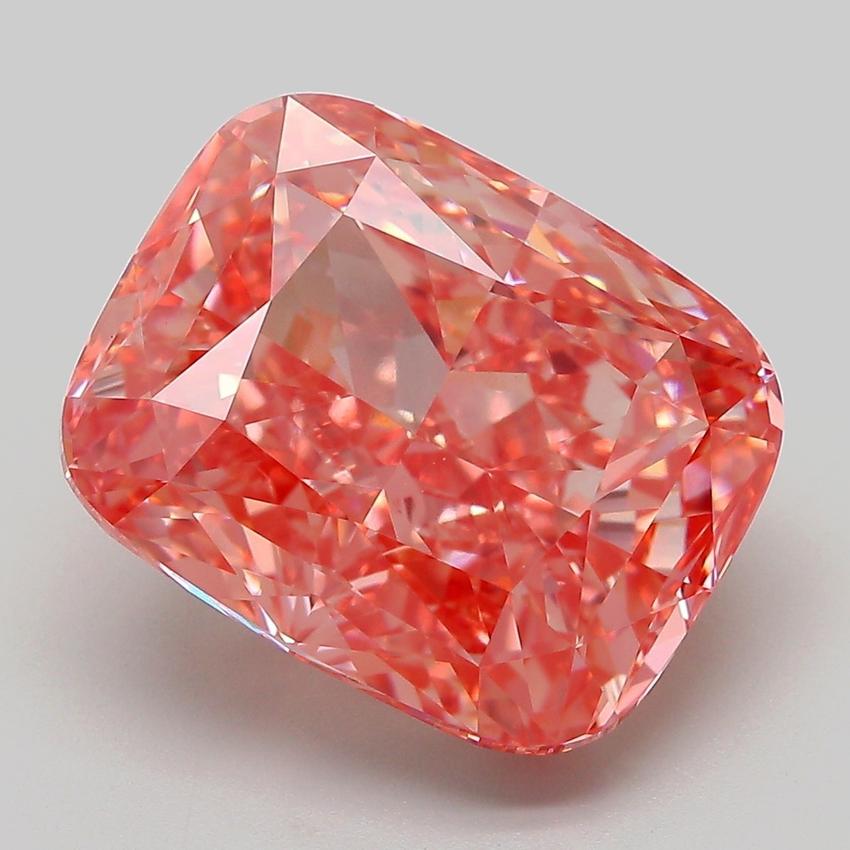 9.12 Ct. Fancy Vivid Pink Cushion Lab Grown Diamond