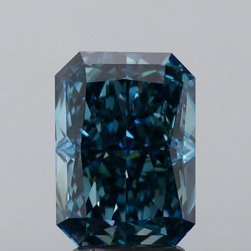 3.25 Ct. Fancy Deep Greenish Blue Radiant Lab Grown Diamond