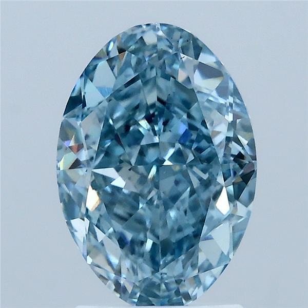 2.65 Ct. Fancy Vivid Blue Oval Lab Grown Diamond