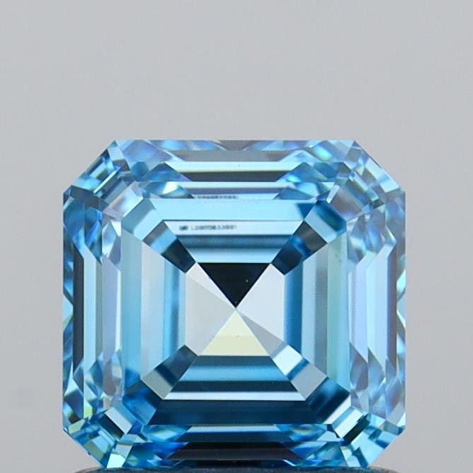 1.00 Ct. Fancy Vivid Blue Asscher Lab Grown Diamond