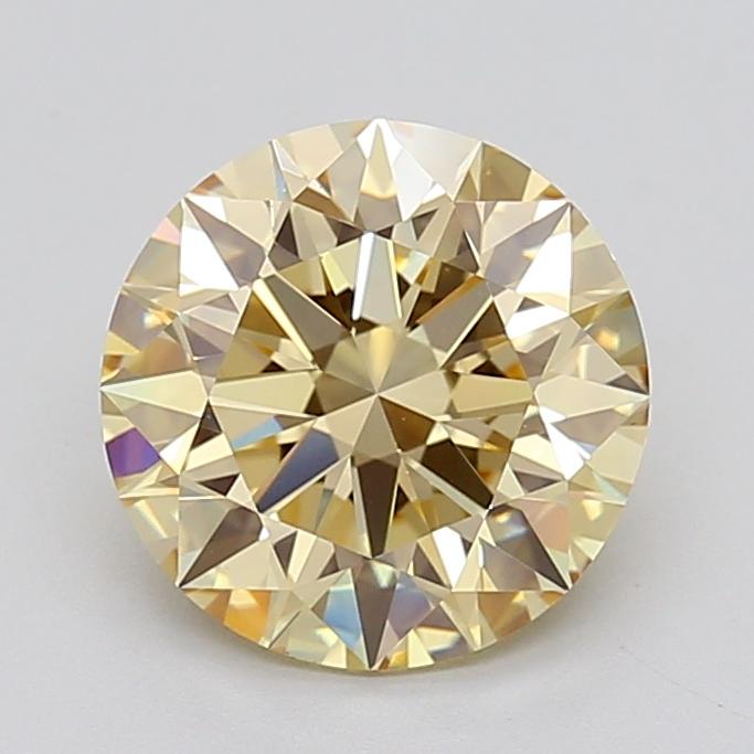 3.09 Ct. Fancy Yellow Round Lab Grown Diamond