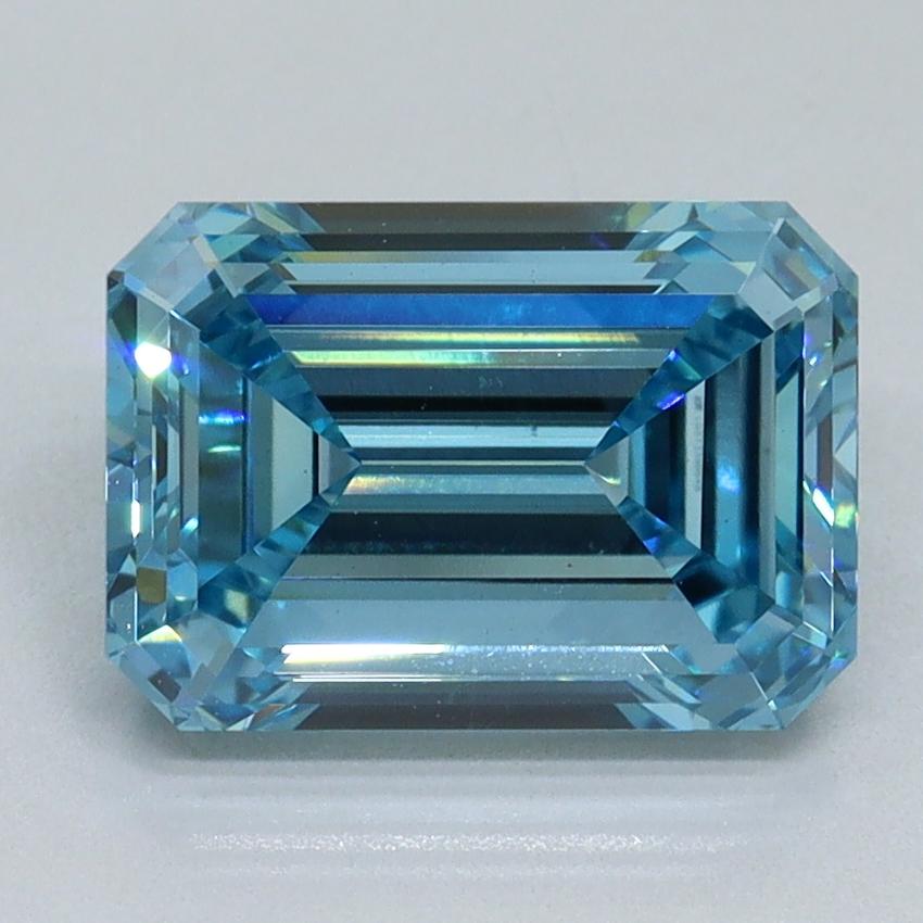 2.81 Ct. Fancy Vivid Malibu Blue Emerald Lab Grown Diamond