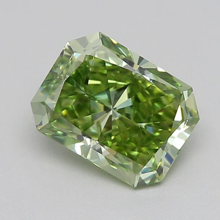 0.73 Ct. Fancy Vivid Green Radiant Lab Grown Diamond