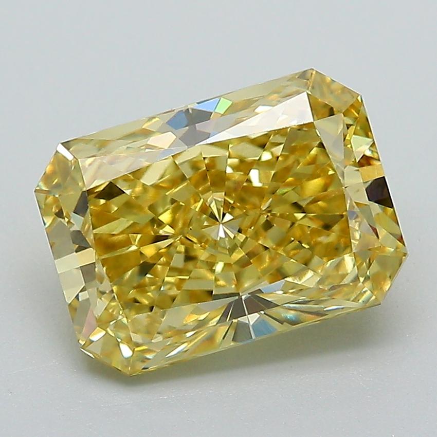 3.06 Ct. Fancy Vivid Yellow Radiant Lab Grown Diamond