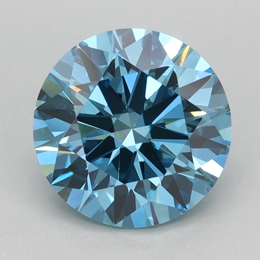 1.62 Ct. Fancy Vivid Blue Round Lab Grown Diamond