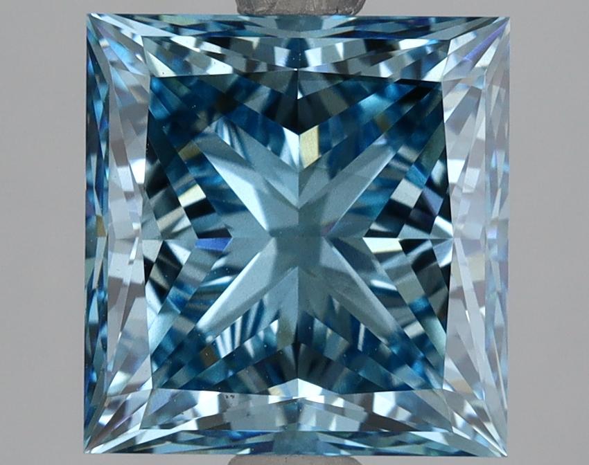 4.02 Ct. Fancy Vivid Blue Princess Lab Grown Diamond