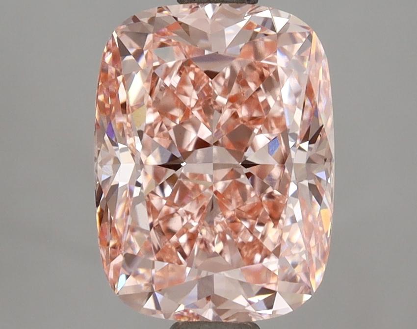 3.08 Ct. Fancy Vivid Pink Cushion Lab Grown Diamond