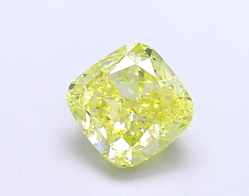 1.40 Ct. Fancy Vivid Yellow Cushion Lab Grown Diamond