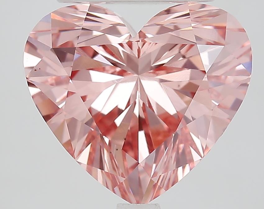 4.09 Ct. Fancy Vivid Pink Heart Lab Grown Diamond