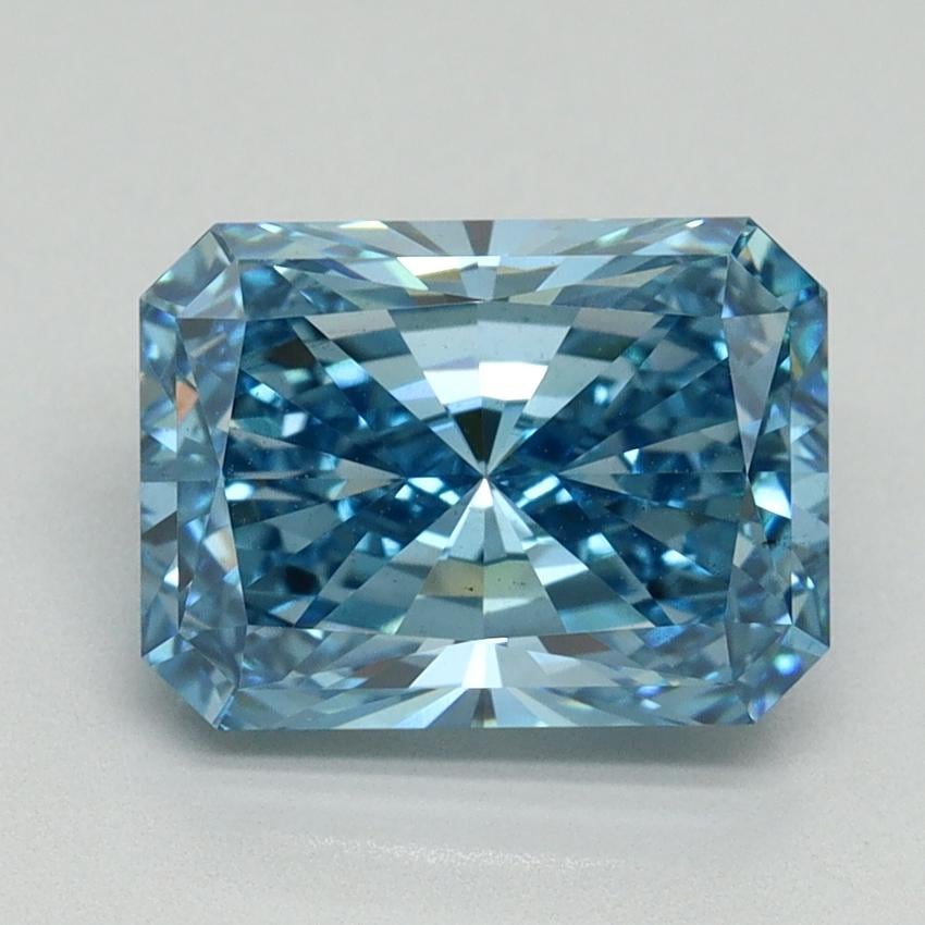 3.06 Ct. Fancy Vivid Blue Radiant Lab Grown Diamond