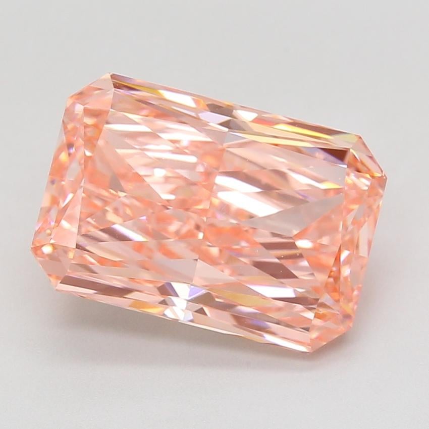 7.08 Ct. Fancy Vivid Pink Radiant Lab Grown Diamond