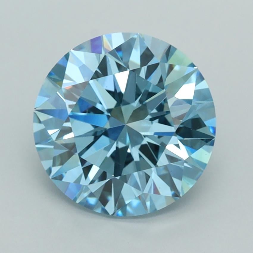 2.93 Ct. Fancy Vivid  Blue Round Lab Grown Diamond