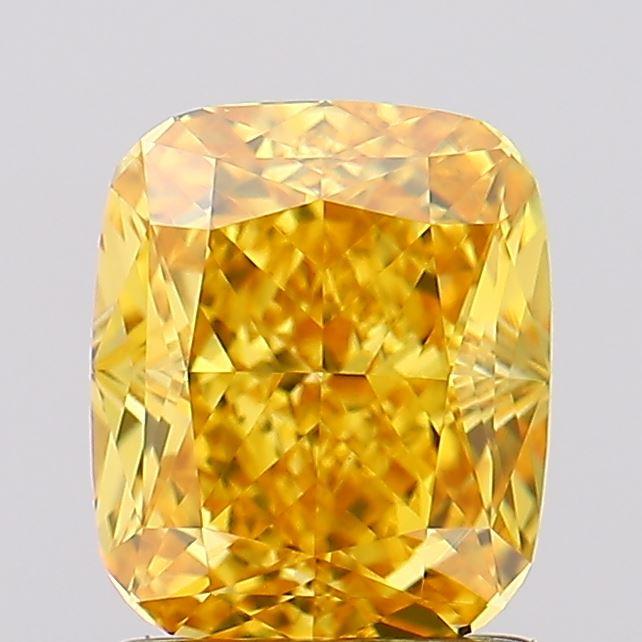 1.56 Ct. Fancy Vivid  Yellow Cushion Lab Grown Diamond