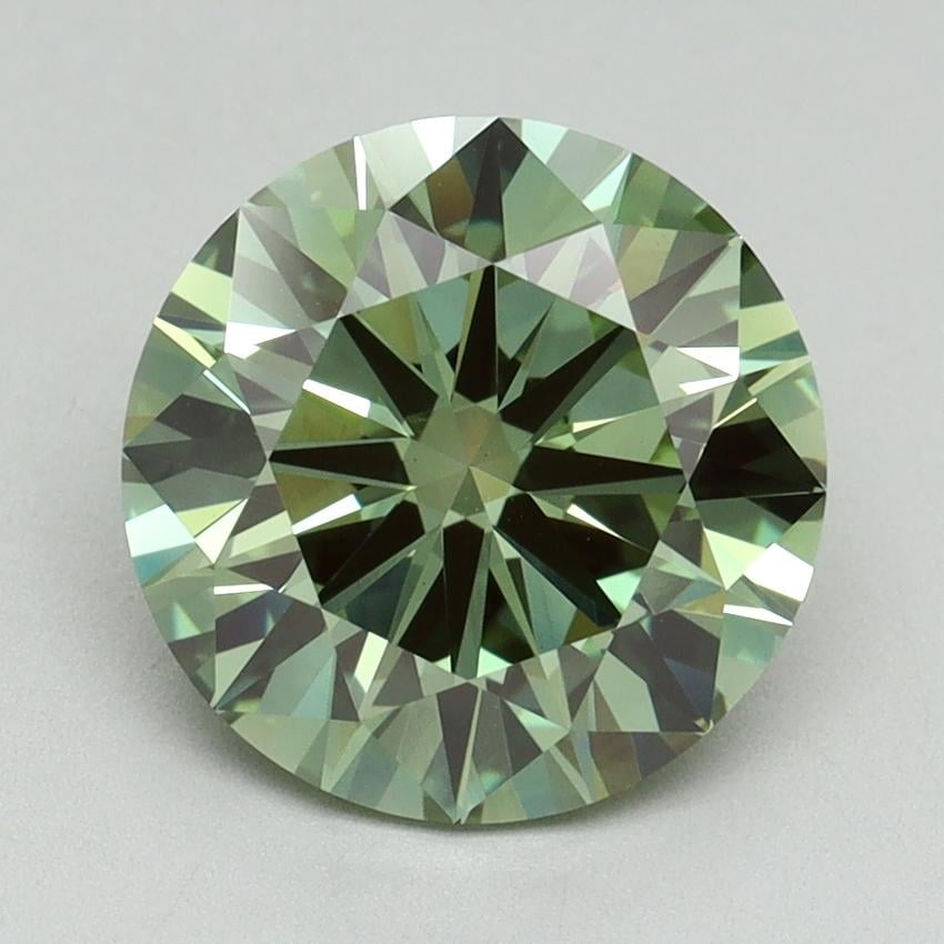 3.00 Ct. Fancy Vivid Green Round Lab Grown Diamond