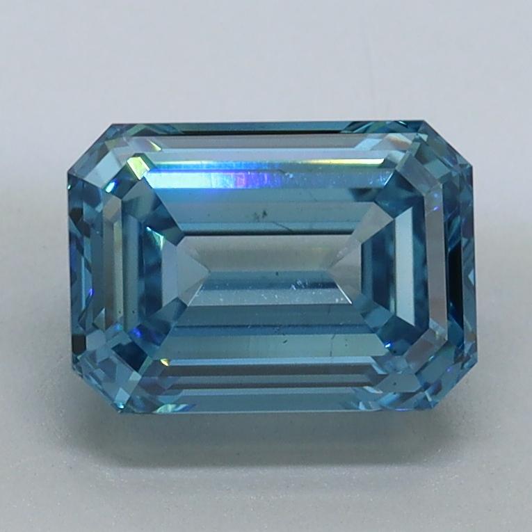1.55 Ct. Fancy Vivid Malibu Blue Emerald Lab Grown Diamond