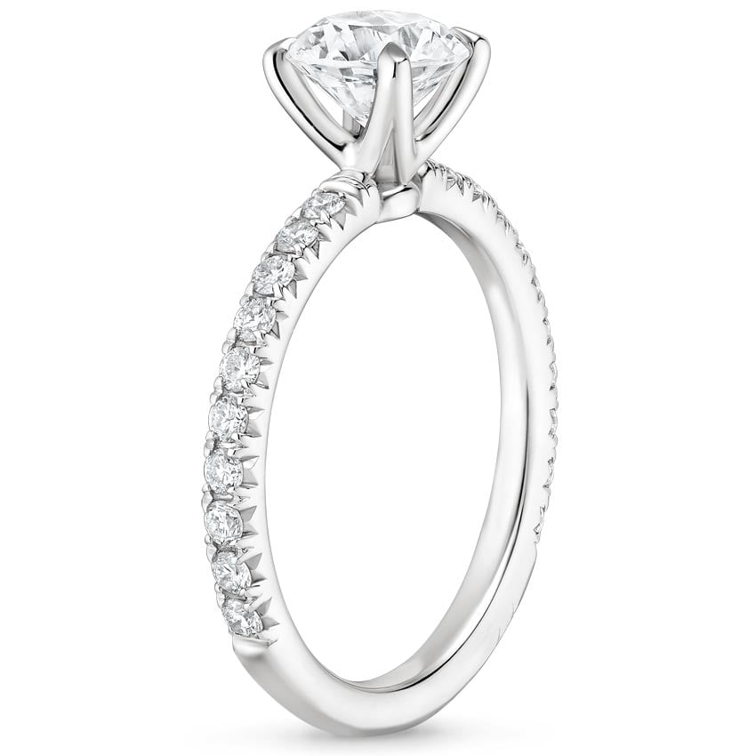 18K White Gold Luxe Amelie Diamond Ring, large side view