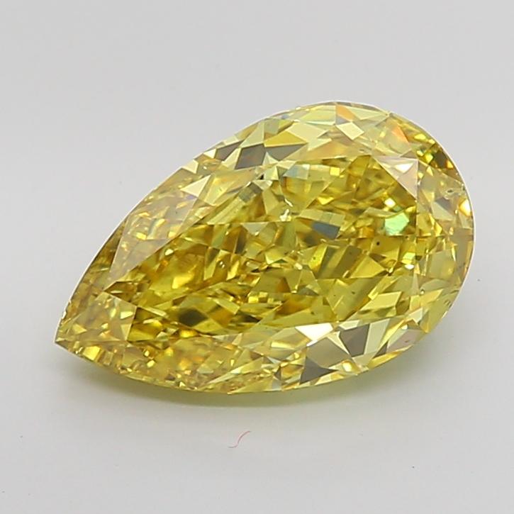 6.41 Ct. Fancy Vivid Yellow Pear Lab Grown Diamond