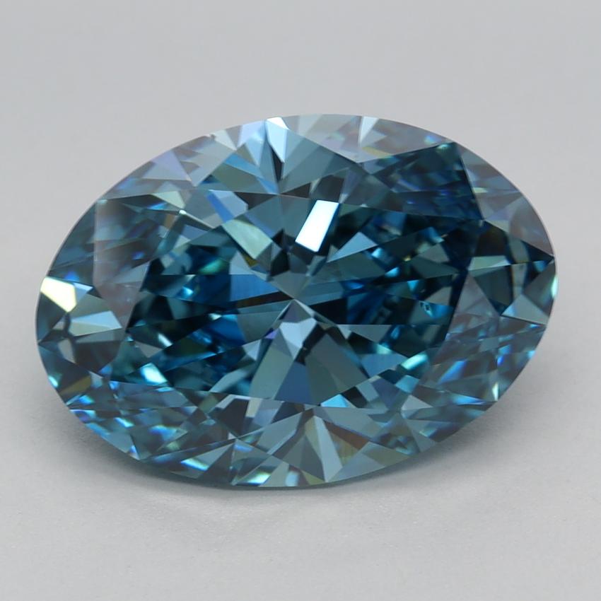 4.10 Ct. Fancy Vivid Blue Oval Lab Grown Diamond