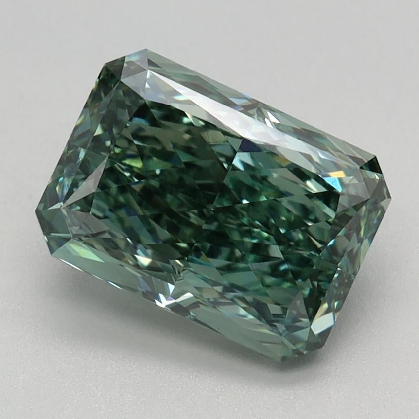 2.22 Ct. Fancy Vivid Green Radiant Lab Grown Diamond
