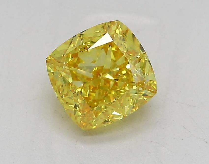 1.51 Ct. Fancy Vivid Yellow Cushion Lab Grown Diamond