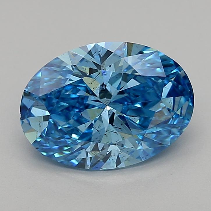 2.00 Ct. Fancy Vivid  Blue Oval Lab Grown Diamond