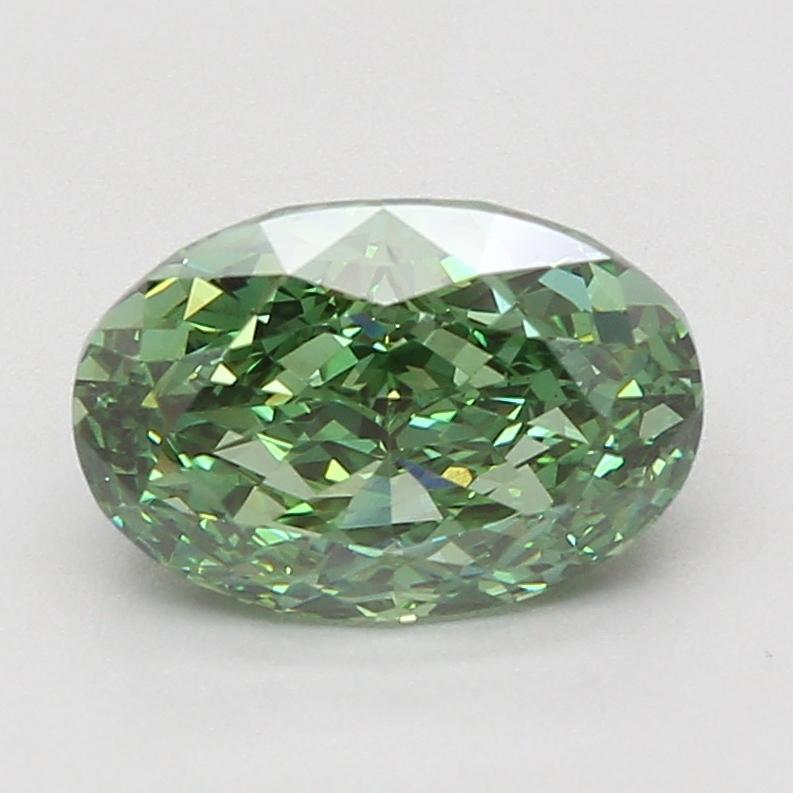 3.09 Ct. Fancy Vivid Green Oval Lab Grown Diamond