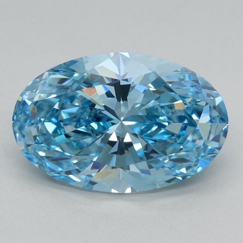 2.25 Ct. Fancy Vivid Blue Oval Lab Grown Diamond