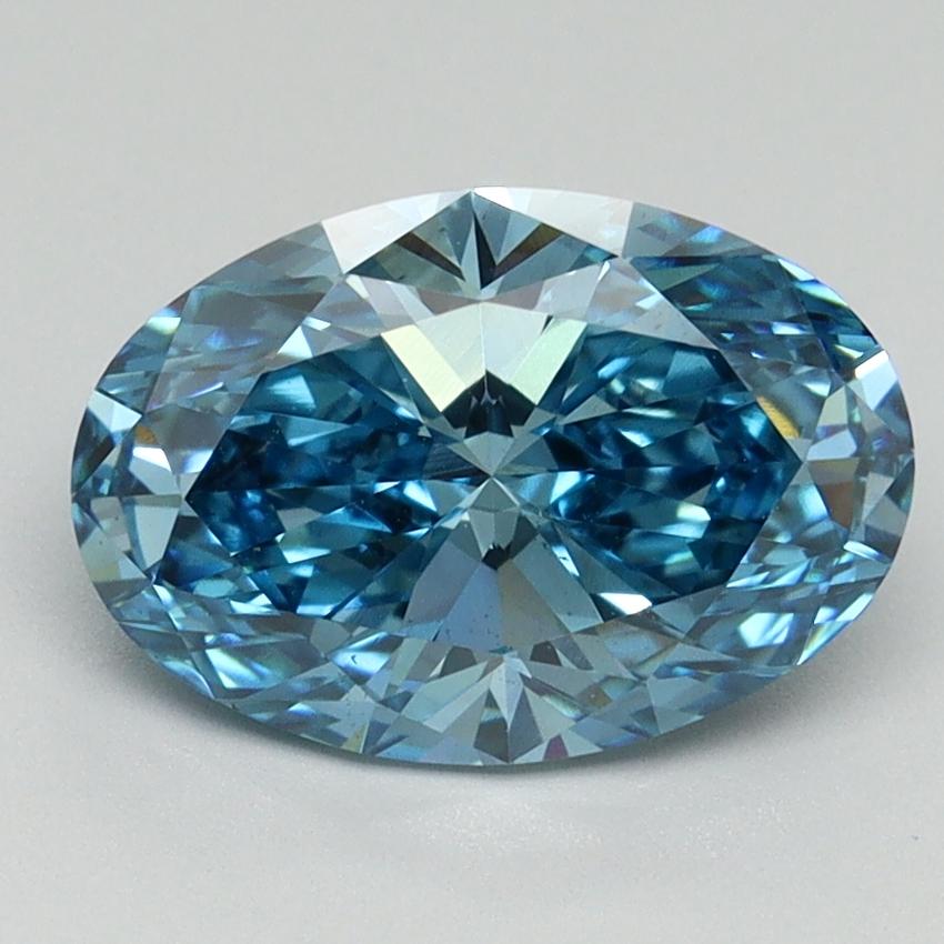 2.14 Ct. Fancy Vivid Blue Oval Lab Grown Diamond