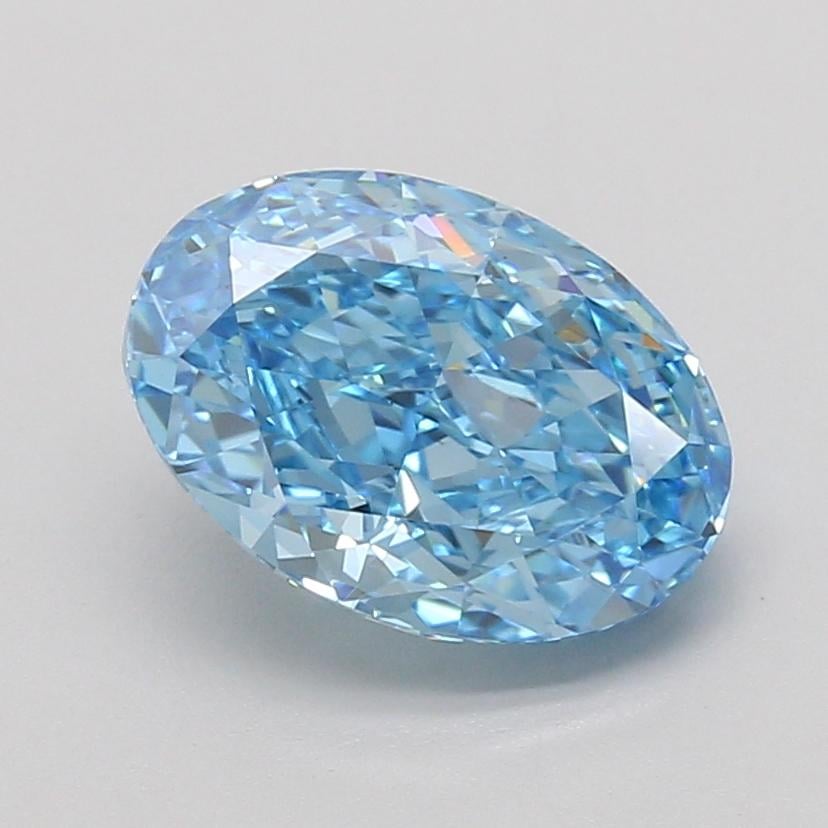 3.10 Ct. Fancy Vivid Blue Oval Lab Grown Diamond