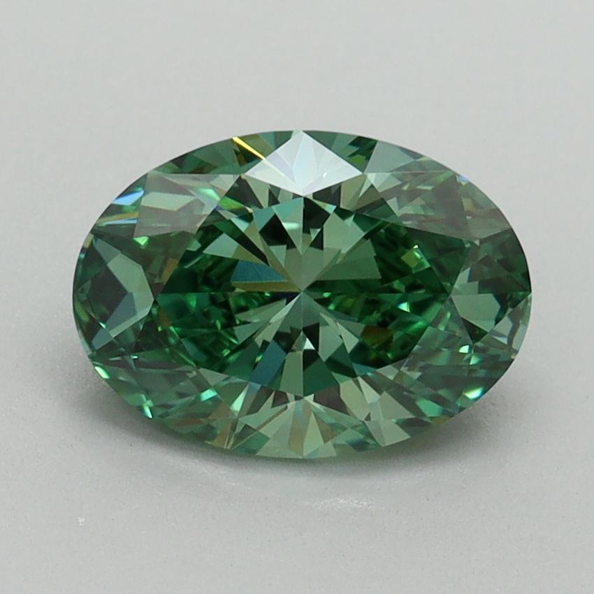 1.51 Ct. Fancy Vivid Green Oval Lab Grown Diamond