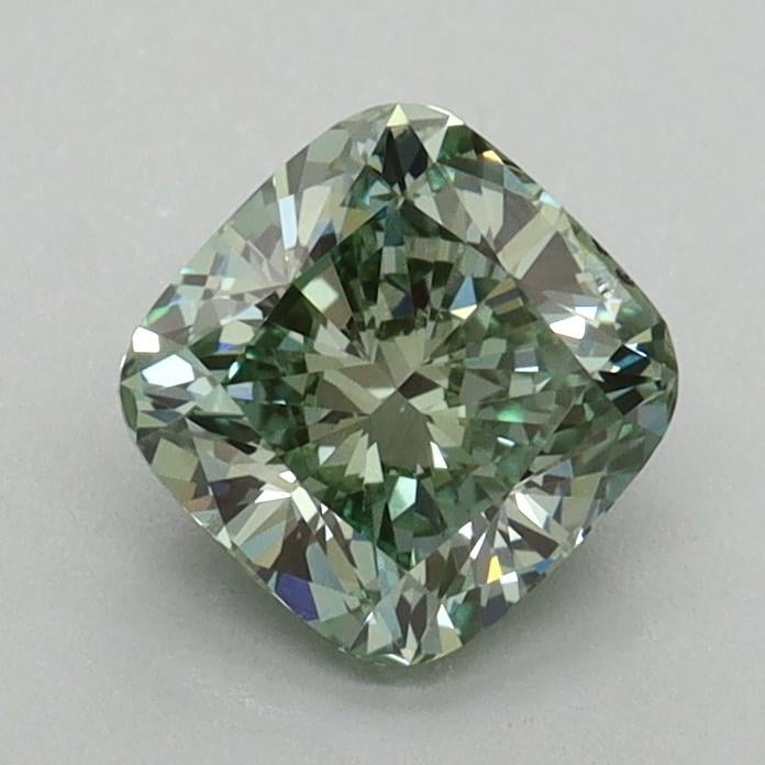 1.08 Ct. Fancy Intense Green Cushion Lab Grown Diamond