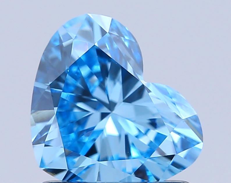 1.00 Ct. Fancy Vivid Blue Heart Lab Grown Diamond