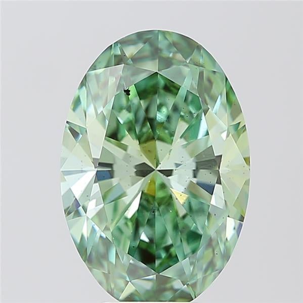4.94 Ct. Fancy Vivid  Green Oval Lab Grown Diamond
