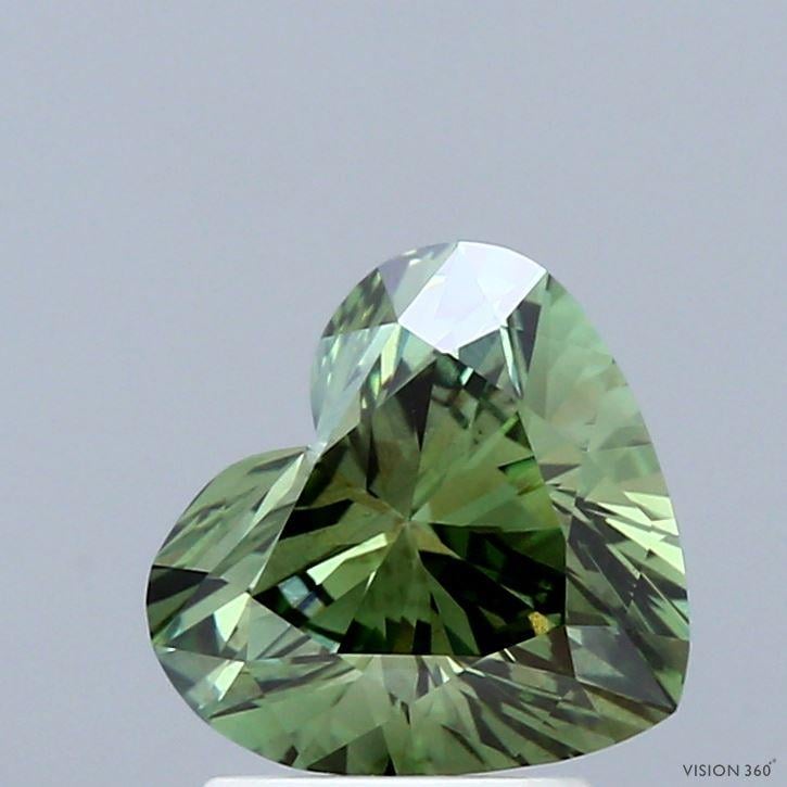 1.61 Ct. Fancy Vivid Green Heart Lab Grown Diamond