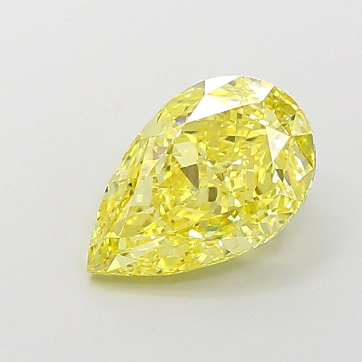 4.08 Ct. Fancy Vivid Yellow Pear Lab Grown Diamond