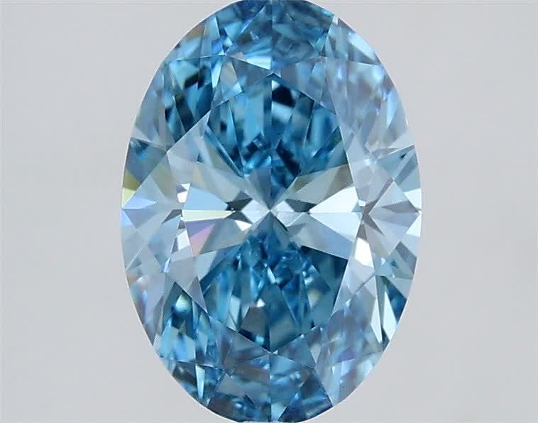 1.51 Ct. Fancy Vivid Blue Oval Lab Grown Diamond