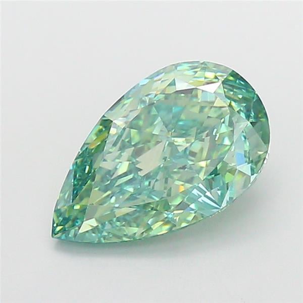 3.92 Ct. Fancy Vivid Green Pear Lab Grown Diamond