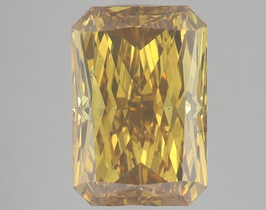 3.07 Ct. Fancy Vivid Brownish Yellow Radiant Lab Grown Diamond