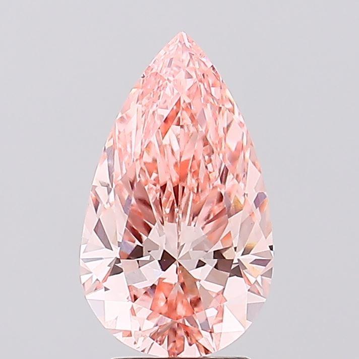 3.22 Ct. Fancy Vivid Pink Pear Lab Grown Diamond