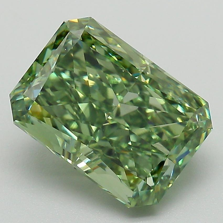 4.05 Ct. Fancy Vivid Green Radiant Lab Grown Diamond