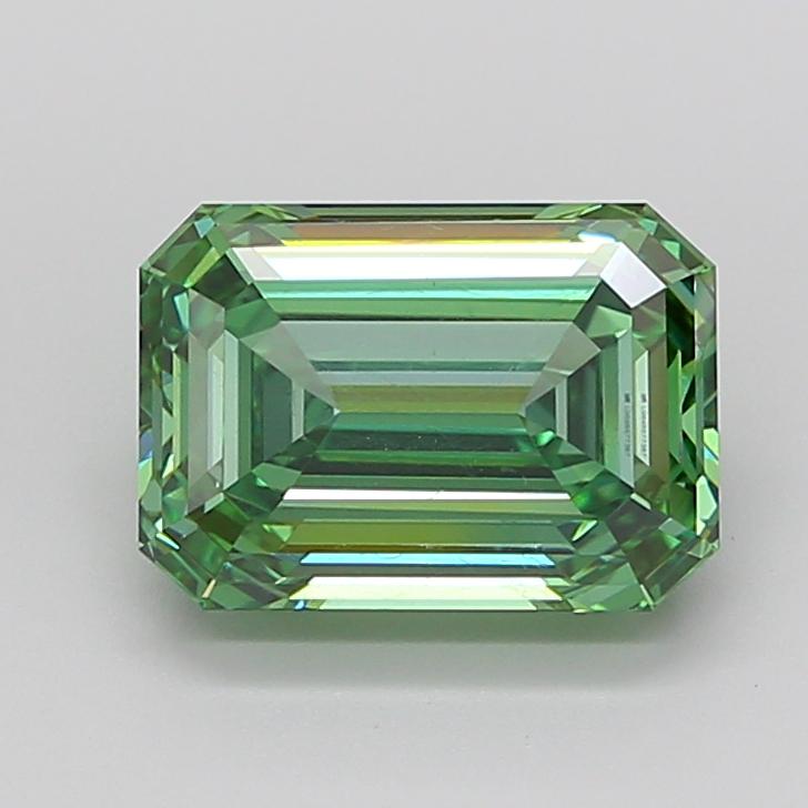 4.79 Ct. Fancy Vivid Green Emerald Lab Grown Diamond