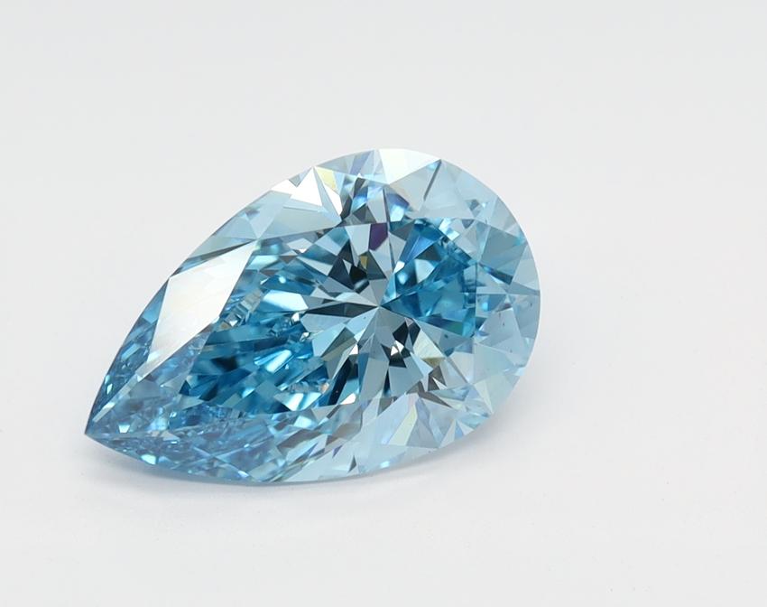 1.62 Ct. Fancy Vivid Blue Pear Lab Grown Diamond