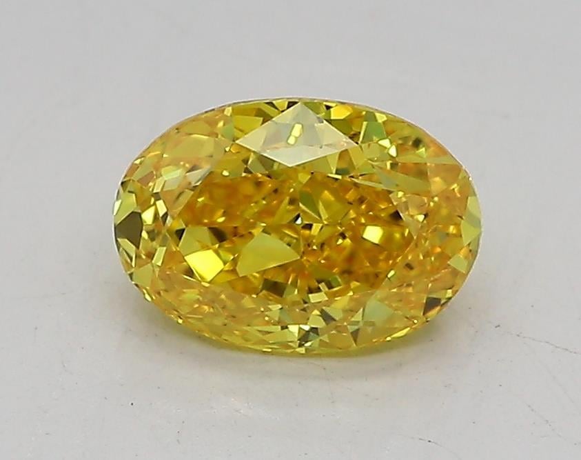 1.05 Ct. Fancy Vivid  Yellow Oval Lab Grown Diamond