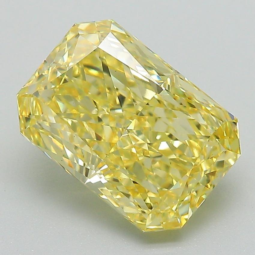 3.41 Ct. Fancy Vivid Yellow Radiant Lab Grown Diamond