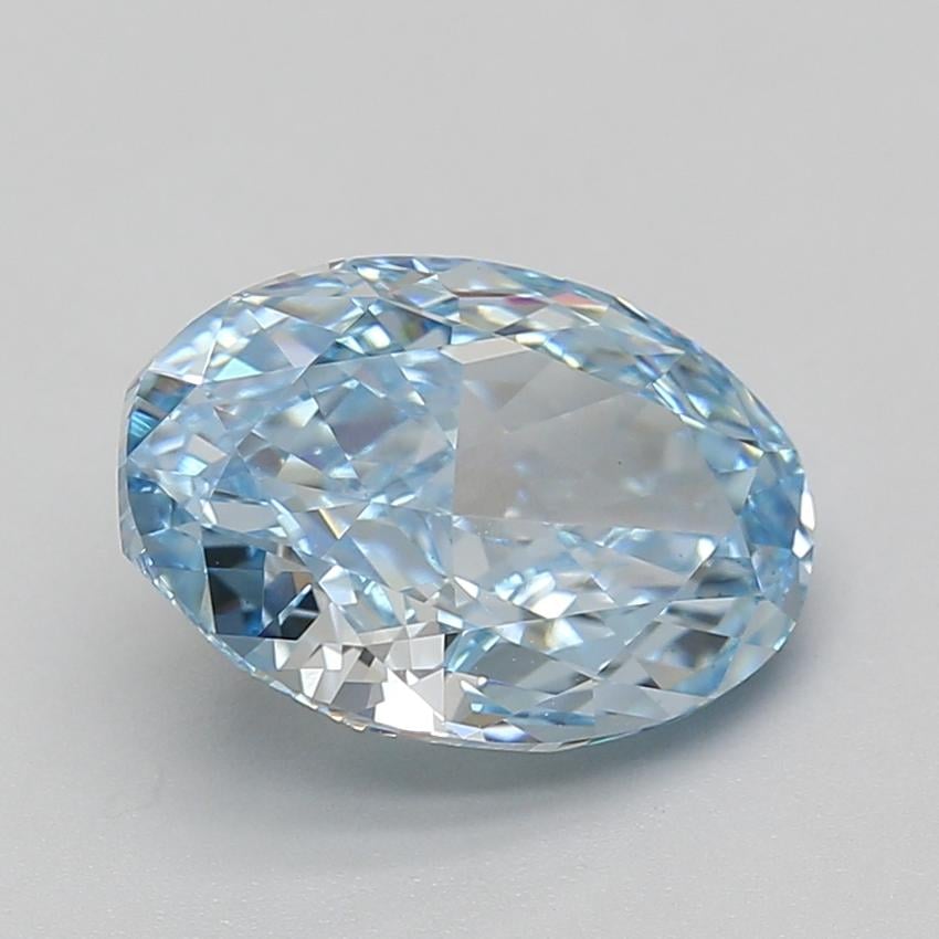 4.06 Ct. Fancy Vivid Blue Oval Lab Grown Diamond