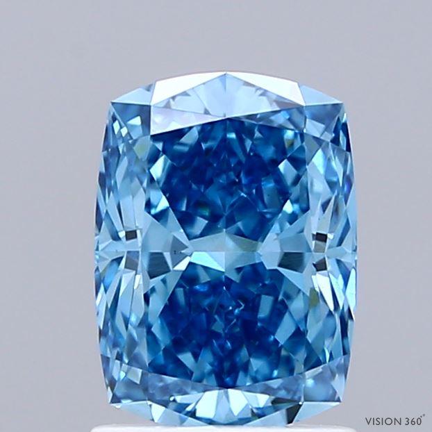 1.54 Ct. Fancy Vivid Blue Cushion Lab Grown Diamond