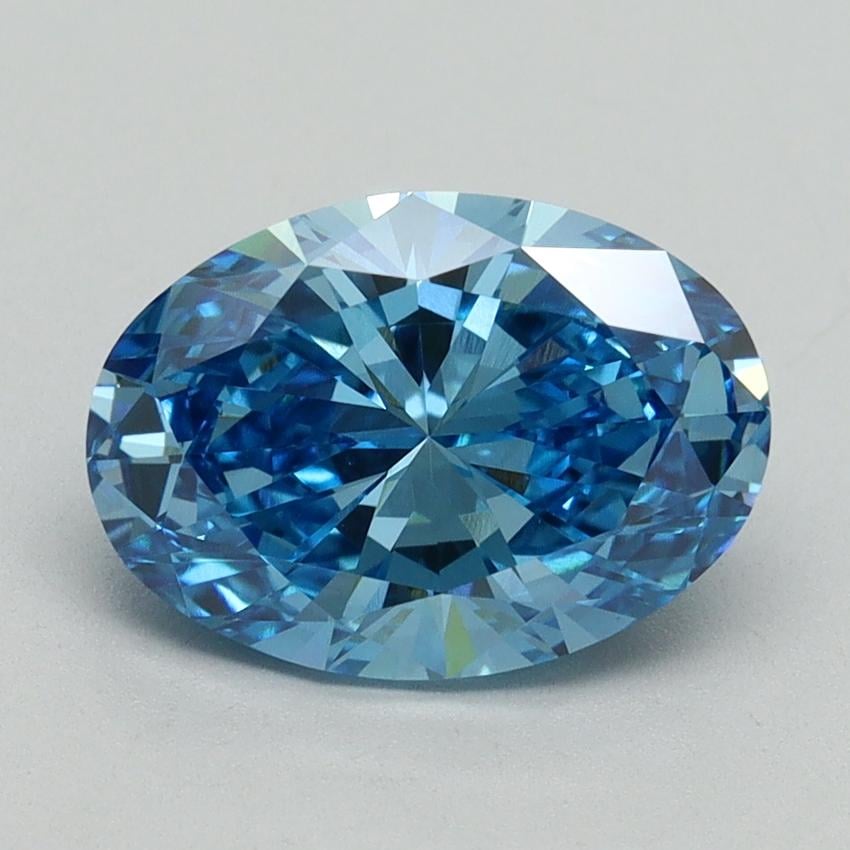2.14 Ct. Fancy Vivid Blue Oval Lab Grown Diamond
