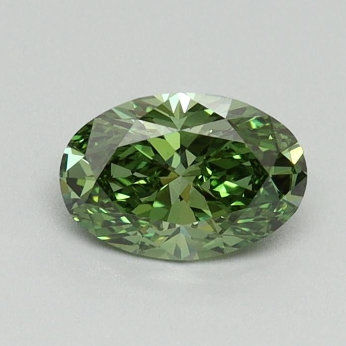 0.60 Ct. Fancy Vivid Green Oval Lab Grown Diamond