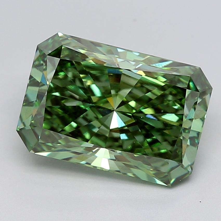 6.10 Ct. Fancy Vivid  Green Radiant Lab Grown Diamond
