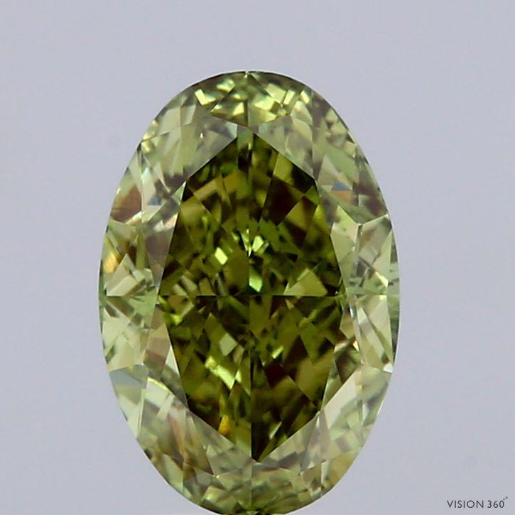 2.19 Ct. Fancy Vivid Green Oval Lab Grown Diamond